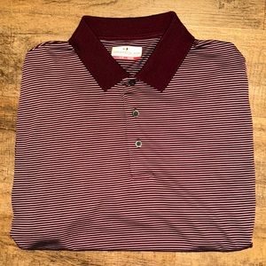 Maroon and grey striped GrandSlam golf polo